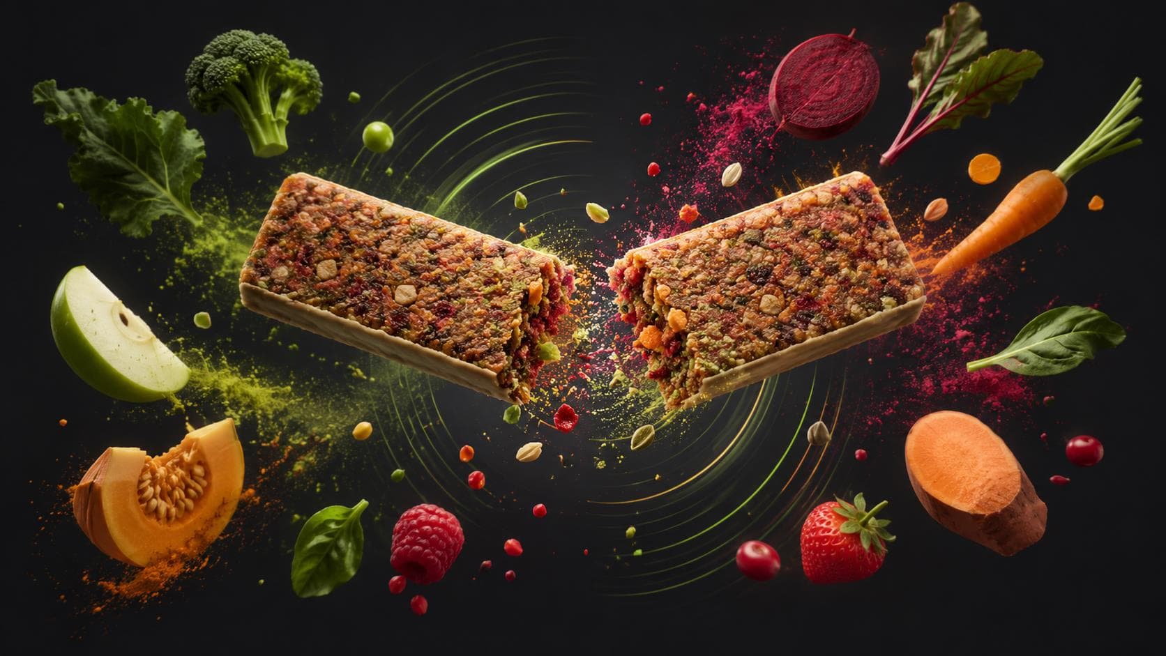 SNAP upcycled fruit and vegetable bar, made from surplus supermarket produce
